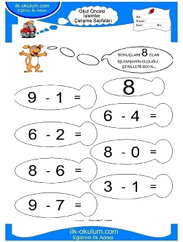 Çocuklar İçin toplam işlemi yaprak testleri 